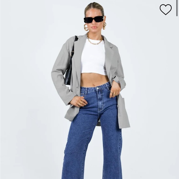 Amber Oversized Linen Blazer Grey - Picture 4 of 4